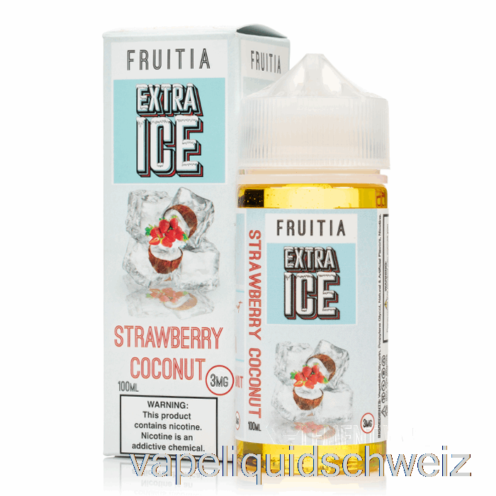 Erdbeer-Kokosnuss - Extra Eis - Fruitia - 100 Ml 3 Mg Vape Liquid E-Liquid Schweiz